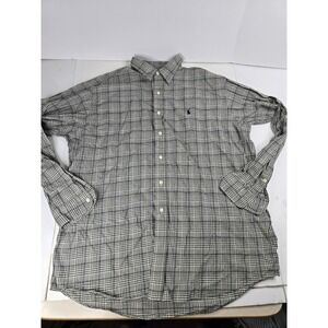 Polo Ralph Lauren Mens Lowell Sport 100% Cotton Button Up Shirt Black‎ Gray XL